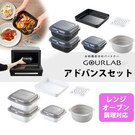 【特典付】グルラボプラス アドバンスセット （イワタニ レンジ調理 オーブン レシピ付 炊飯 お菓子作り パン作り 時短 本格的 コランダー ザル ボウル バット 日本製 冷凍保存 食洗機対応）【ポイント10倍/送料無料/選べるおまけ付】【p0917】【：187】