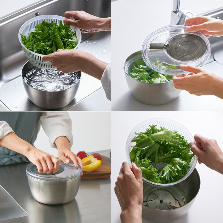 365methods ステンレススピナー 365methods サラダ スピナー 新品サラダスピナー ステンレス製で食洗機対応です 365methods ステンレスサラダスピナー