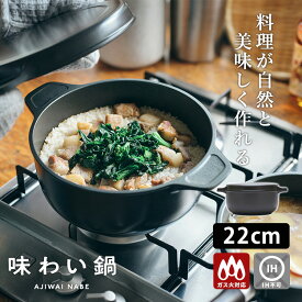味わい鍋 両手 22cm （3.2L 4合 AJ-103 アルミ鋳物 1台12役 日本製 両手鍋 蓄熱 熱伝導 炊飯 揚げる 焼く蒸す 煮る シンプル 無水調理 フッ素加工 PFOAフリー アウトドア オーブン調理 フライパン 長持ち メンテナンス）【送料無料】