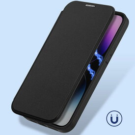 iPhone 15 Pro Max Plus MagSafe対応 DUX DUCIS社製 PUレザー耐衝撃手帳ケース 背面透明 マグネット搭載フラップ