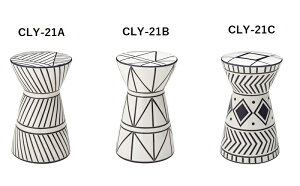 東谷 スツール CLY-21 A/B/C 【代引き不可】【北海道・沖縄・離島配送不可】 スツール 陶器 陶器製 オブジェ フラワーベース 花台 屋外 屋内 トライバル シンプル ポップ 個