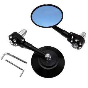 z_ u250/500po[Gh~[ RB0170K-SPEED Handlebar end mirrors CNC folding round stem blue light cut lane