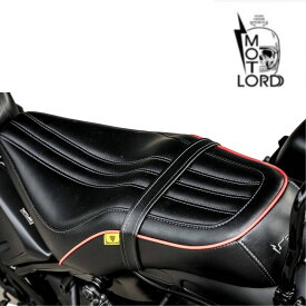 ホンダ レブル250/500交換用ダブルシート /モトロード［V5 ブラックーレッドライン］/ MotoLordD Replacement Seat Double -V5 For HONDA Rebel CMX 300 500 MC49 PC60