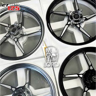 *入荷待ち*HONDA CT125 鍛造アルミホイール CNC削り出し チューブレス 5スポーク 前後セット ブラック/チ…