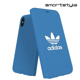 adidas アディダス スマホケース iPhone X / iPhone XS 手帳型ケース アイフォン 手帳 ケース カバー スマホケース 耐衝撃 TPU BASIC ブルーバード 青 ※当店限定1年保証※