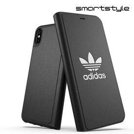 adidas アディダス スマホケース iPhone XS Max 手帳型ケース アイフォン 手帳 ケース カバー スマホケース 耐衝撃 TPU BASIC ブラック 黒 ※当店限定1年保証※