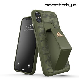 adidas アディダス スマホケース iPhone X / iPhone XS ケース スマホケース グリップバンド付き スタンド機能 耐衝撃 カモ柄 オリーブカラー ※当店限定1年保証※