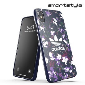 adidas アディダス スマホケース iPhone X / iPhone XS ケース アイフォン カバー スマホケース 耐衝撃 TPU 花柄 フローラル プリント カレッジネイビー x アクティブパープル ※当店限定1年保証※