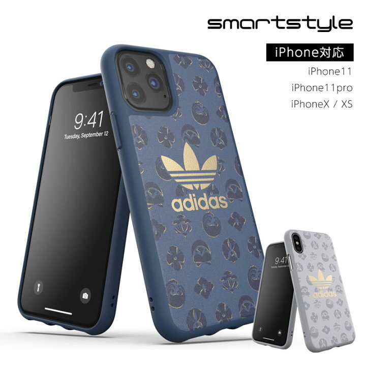 楽天市場 Adidas アディダス スマホケース Iphone ケース スマホケース アイフォン カバー 可愛い 耐衝撃 Tpu Shibori柄 テック インク コアホワイト Iphone11 Iphone11pro Iphone X Xs 青 ブルー Smartstyle 楽天市場店