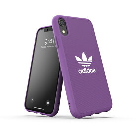 adidas アディダス スマホケース iPhone XR ケース スマホケース アイフォン カバー 耐衝撃 TPU キャンバス地 adicolor アクティブパープル ※当店限定1年保証※