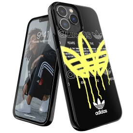 【送料無料】adidas アディダス スマホケース iPhone 13 Pro Max ケース アイフォン カバー スマホケース 耐衝撃 TPU グラフィック プリント サマー ［ブラック 黒/イエロー］ 人気 メンズ レディース プレゼント ギフト ※当店限定1年保証※