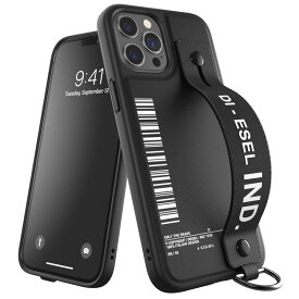 DIESEL iPhone 12 Pro Max 6.7インチ ケース スマホスタンド ハンドストラップ FW20 （ディーゼル iPhone12pro Max, ブラック）