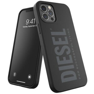 DIESEL iPhone 12 Pro Max 6.7インチ シリコン ケース SS21 ロゴ(ディーゼル iPhone12pro Max, ブラック) ※当店限定1年保証※