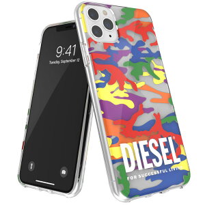 DIESEL iPhone 12 Pro Max ケース クリア 6.7インチ SS21 Pride カモフラージュプリント (ディーゼル iPhone12pro Max, クリアケース Prideカラフル) ※当店限定1年保証※