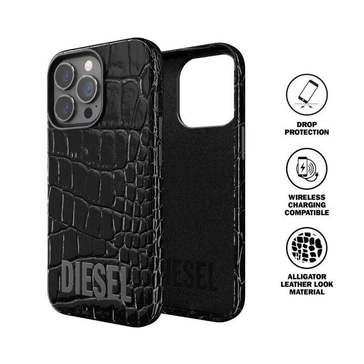 楽天市場】DIESEL iPhone13 Pro ケース アリゲーター柄型押し素材 合皮 
