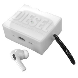 ディーゼル DIESEL AirPods Pro ケース ( 第1世代 / 第2世代 ) シリコンケース ロゴ ブランド カラビナ付き [ レッド 赤 / ホワイト 白 半透明 / ブラック 黒 ] apple おしゃれ カバー 人気