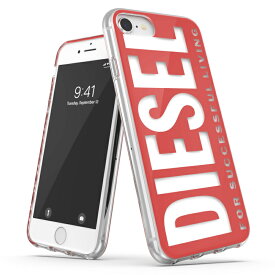 DIESEL iPhone 6/6S/7/8/SE2/SE3 ケース クリアケース FW21 (ディーゼル iPhone 6/6S/7/8/SE2/SE3, レッド) ※当店限定1年保証※