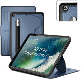 ZUGU iPad 9 / 8 / 7ケース 10.2インチ 2021 / 2020 / 2019 極薄 落下衝撃保護 8段階 スタンド 機能 オートスリープ ペンホルダー スマートカバー (iPad 7世代 / 8世代 / 9世代 ケース, スレートブルー) ※当店限定1年保証※