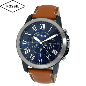 FOSSIL フォッシル 腕時計 新品・アウトレット GRANT グラント FS5151 メンズ クォーツ クロノグラフ ブルーダイヤル ブラウン革ベルト 並行輸入品