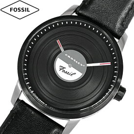 FOSSIL フォッシル 腕時計 新品・アウトレット LE1060 Fossil x Crosley ブラック レザー＆ラバー メンズ クォーツ クロスレイ コラボレーション並行輸入品