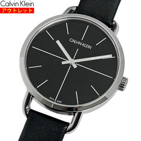 Calvin Klein カルバンクライン 腕時計 新品・アウトレット K7B231CZ イーブン エクステンション クォーツ レディース ブラックレザーバンド 黒 革ベルト 並行輸入品