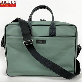 BALLY バリー 新品・アウトレット！ FALDY U626R 6303072 ビジネスバッグ ブリーフケース ショルダーバッグ セージグリーン ナイロン 本革 レザー メンズ 並行輸入品 送料無料
