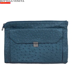 BOTTEGA VENETA ボッテガヴェネタ 新品・アウトレット・あす楽 クラッチバッグ 469130 VQ950 4039 デニム オーストリッチ 書類カバン セカンドバッグ ぺちゃんこ ぺたんこ 本革 レザー 並行輸入品 送料無料