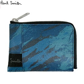 ポールスミス Paul Smith 新品・あす楽 カードケース M2A-6384 ECAMO コインケース ブルー カモフラージュ レザー 本革 送料無料 並行輸入品