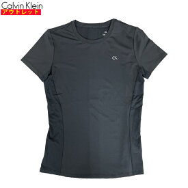 カルバンクライン 新品・アウトレット 半袖 Tシャツ Lサイズ 4WT9K125 007 BLACK 黒 レディース スポーティ クリックポストで送料無料