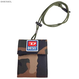 DIESEL ディーゼル 新品・あす楽 三つ折り財布 X08102 P3894 T7434 ネックストラップ付き ショルダー 迷彩 カモフラージュ カモフラ メンズ レディース ユニセックス 送料無料