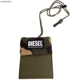 DIESEL ディーゼル 新品・あす楽 三つ折り財布 X08291 P4289 T7434 ボア ネックストラップ付き ショルダー 迷彩 カモフラージュ カモフラ メンズ レディース ユニセックス 送料無料