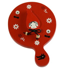 赤ずきん木製品 かわいいミニミラー（赤）　Shinzi Katoh design red hood mini-mirror