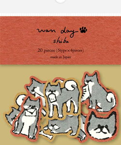 V[ t[NV[ wanday shiba at[N Ð쎆H seal sticker 54 v20@75×80mm