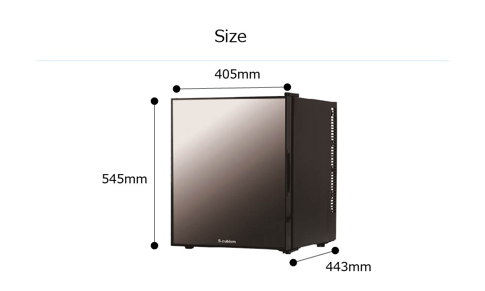 エスキュービズム　冷蔵庫　1ドアミラーガラス冷蔵庫 32L WRH-M132　送料無料　S-cubism | SmartZakka