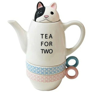 킢eB[tH[c[@|bgJbvZbg@hbO@ʁ@VWJgE@fUC Shinzi Katoh Design Tea For Two Dog Tea pot and cup set