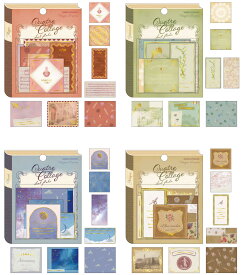 フレークシール　Quatre collage　フレークシール　kmo_215250_215253　アンティーク　ANTIQUE Motif&Quatre collage seal　seal sticker カミオジャパン