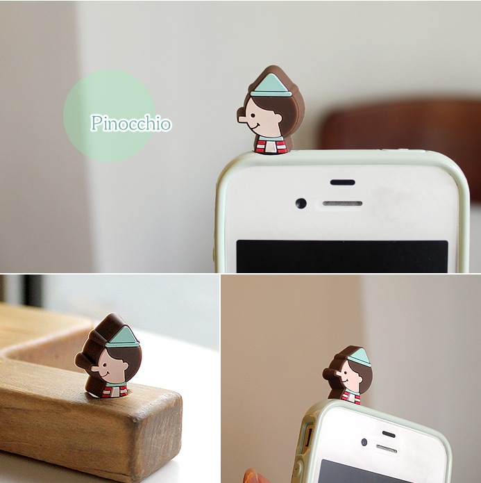 ピノキオ かわいいスマホ イヤホンジャック pinocchio cute smart phone earphone jack charm  cap【メール便可】 SmartZakka