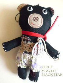 ブラックベア　黒クマ カワイイケータイマスコット ストラップ　black bear small cute kawaii mascot strup for bag/iphone/mobile phone