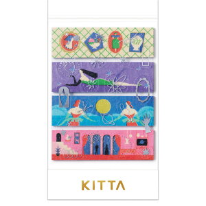 KITTA COLLAGE kgm_kitc001_004 �R���[�W���^�C�v �����������Ă�}�X�L���O�e�[�v �V�[���@�L���O�W�� KING JIM KITTA �L�b�^ �S�[���h���ƃV���o�[��