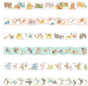 マスキングテープ ほっこりシリーズマスキングテープ 18mm miw_95397_95402 masking tape ダイカット  マインドウェイブ