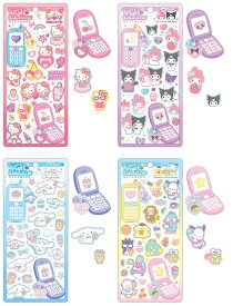 予約 8月下旬 再入荷 サンリオキャラクターズ 平成ハッピーフォンステッカー cru_131316_131319_s2 シートシール seal sticker クラックス CRUX ステッカー かわいいシール おすすめシール デコレーションシール ガラケー携帯モチーフ 厚みあるCANDYシール