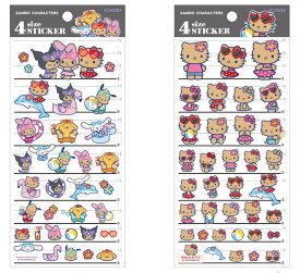 予約 9月中旬 再入荷 4sizeステッカー サンリオキャラクターズシール kmo_306666_306667_s2 シールステッカー Seal Sticker カミオジャパン KAMIOJAPAN かわいいシール おすすめシール 日焼けキティ night party サインリオキャラクターズ日焼けシリーズ