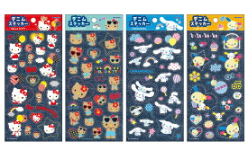 サンリオキャラクターズ デニムステッカー kmo_307115_307118 sticker Seal KAMIOJAPAN カミオジャパン かわいいシール おすすめシール