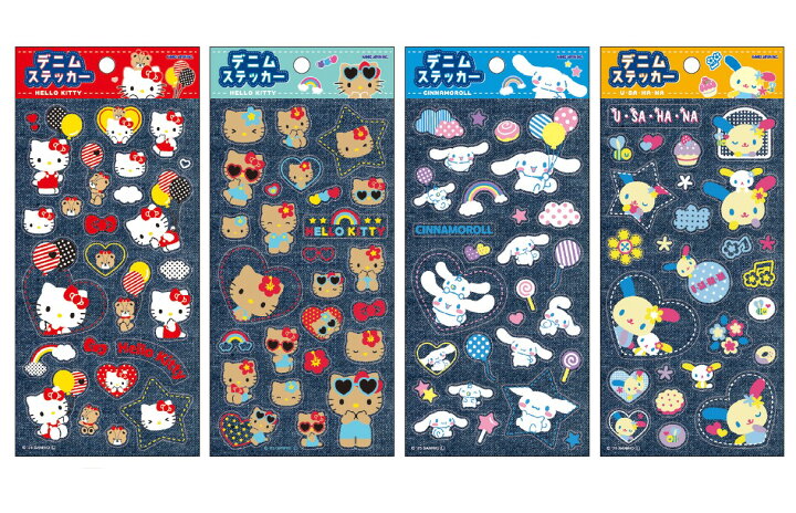 楽天市場】サンリオキャラクターズ デニムステッカー 