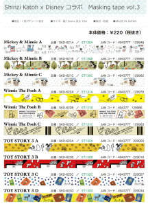 VWJgxfBYj[R{vol3 {}XLOe[v@15mm*10m Shinzi Katoh x Disney Collaborated masking tape vol.3 [։z