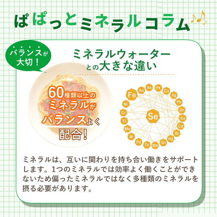 楽天市場】【公式】36万本突破 料理用 ぱぱっとミネラル 生体ミネラル 