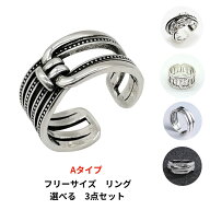 リング 指輪 選べる3点セットAタイプ フリーサイズ RNG-A302 メンズ リング レディース リング アクセサ…