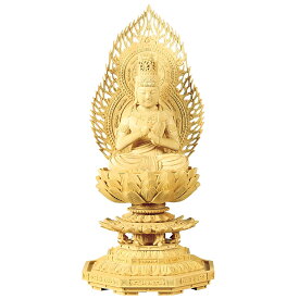 【仏具】【御本尊】仏像・大日如来 / 真言宗【柘植 八角台座】（1.8寸〜3.0寸 / 高さ：21.0cm〜31.0cm）