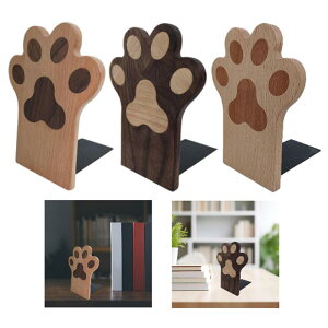 木製猫の爪ブックエンドブックストッパーブックオーガナイザーユニークな滑り止め装飾ブックエンド足ブックエンドデスクホームリビングルーム用