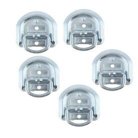 5x D リング タイダウン アンカー 凹型パン付き 高耐久 トラック/フラットベッド用 シルバー